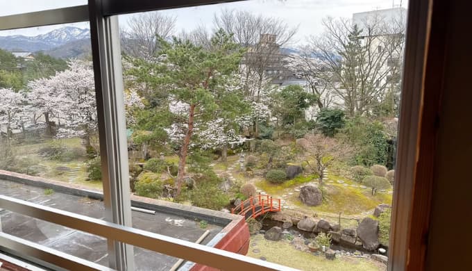 月岡温泉　風鈴屋：客室からの景色