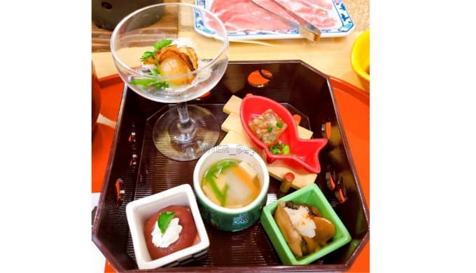 あつみ温泉旅館 萬國屋：季節の小鉢盛り合わせ