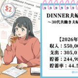 【貯蓄率44.5％】にいがたくらし共働き夫婦＋子ども1人の家計簿ブログ｜2026年4月